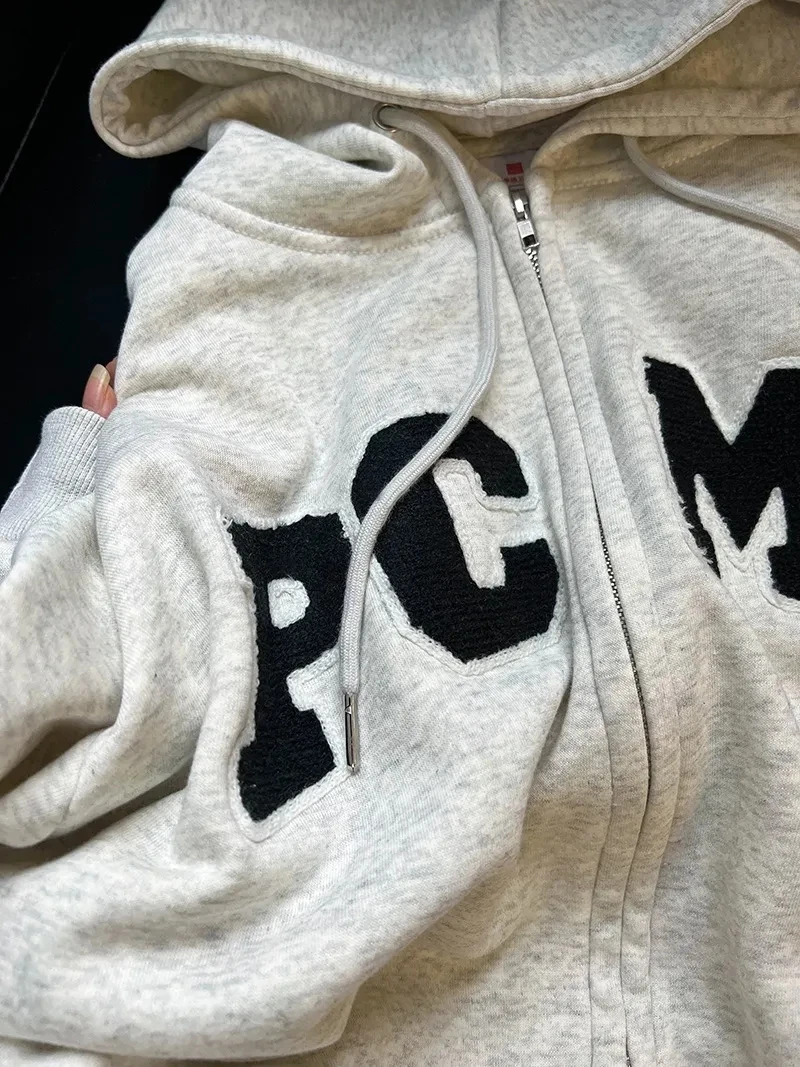 

Casual Cotton American Hiphop Hooded Sweatshirt Jackets Women's Clothing 2023 Spring Autumn Oversize Short Hoodies Coats BC524