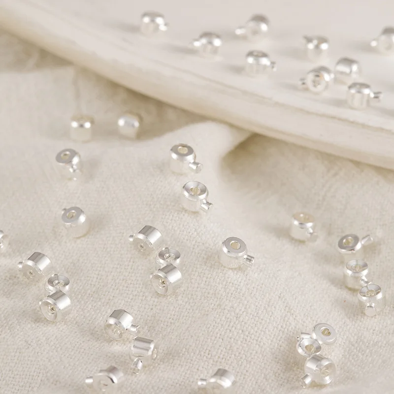 15pcs Crimp End Beads Copper Covers  Stopper Spacer Diy Bracelet Jewelry Making Handmade Craft Findings Wholesale