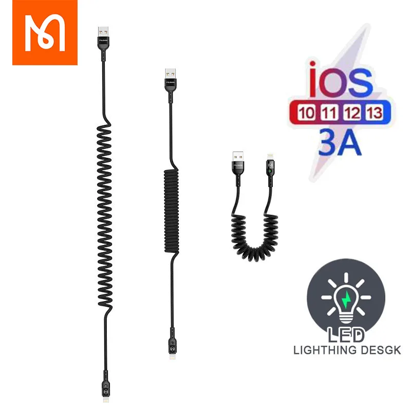 Выдвижной пружинный USB-кабель для iPad IPhone 11 12 Max | Мобильные телефоны и аксессуары