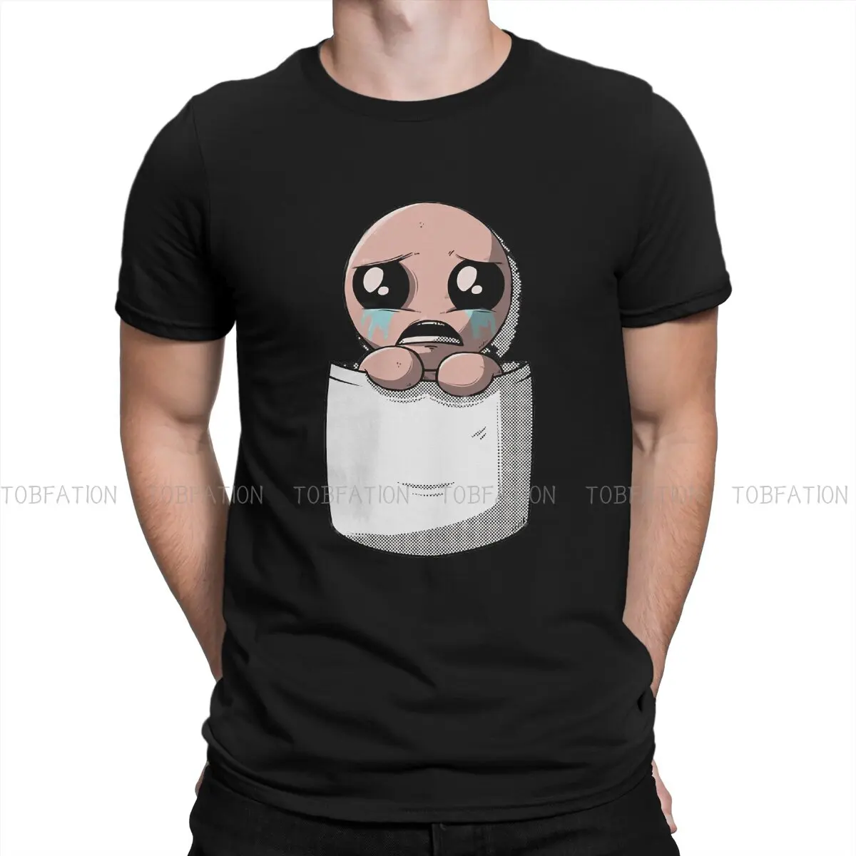 

Cry in Pocket The Binding of Isaac Game Men T Shirt Cotton Graphic O-Neck Tee Shirt Harajuku Short Sleeve