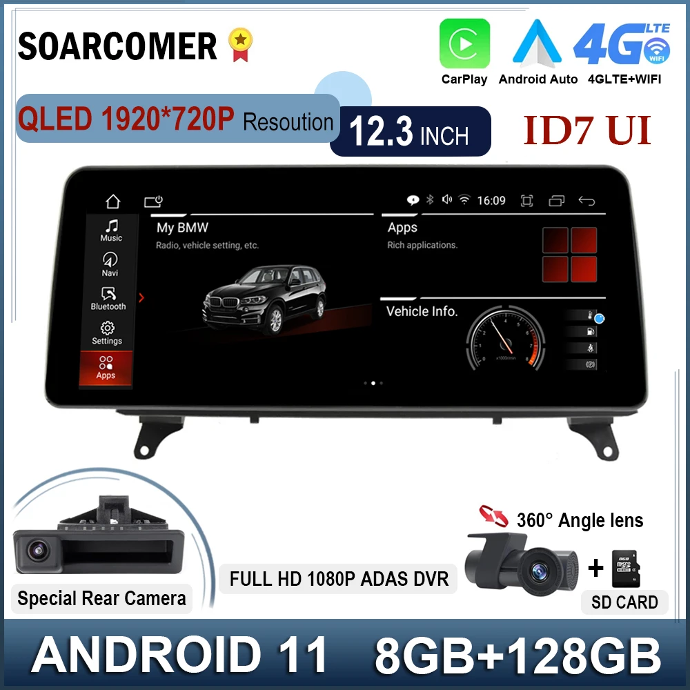 

Car DVD Player 12.3 Inch Android 11 For BMW X5 E70 / X6 E71 2007-2013 CCC CIC System Navigation Auto Radio Multimedia IPS