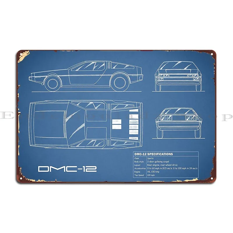 Модель Dmc 12 металлический плакат с табличкой настенный постер для паба
