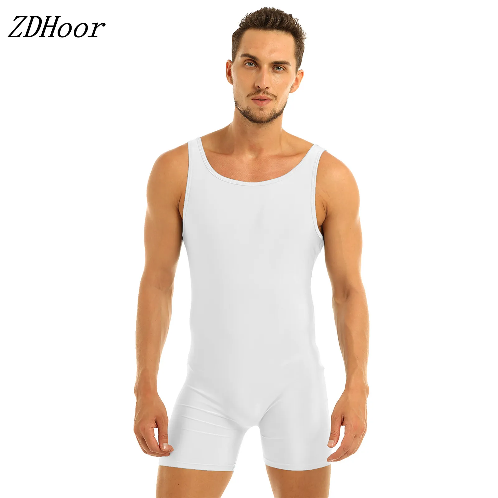 

Mens Sleeveless Stretchy One Piece Sport Gym Bodysuit Leotard Dance Biketard Unitard