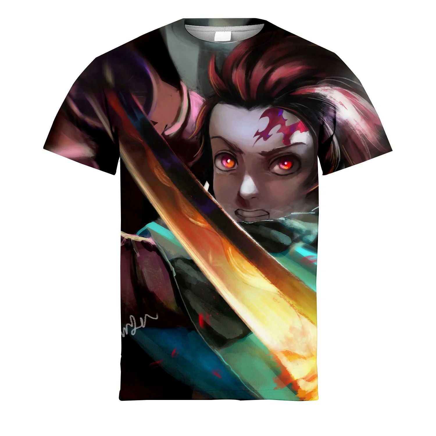 

Summer 3d Digital Ghost Killer Character Print Male And Female Couples Wear Loose Crew-Neck T-Shirt Fashion Short-Sleeved Top