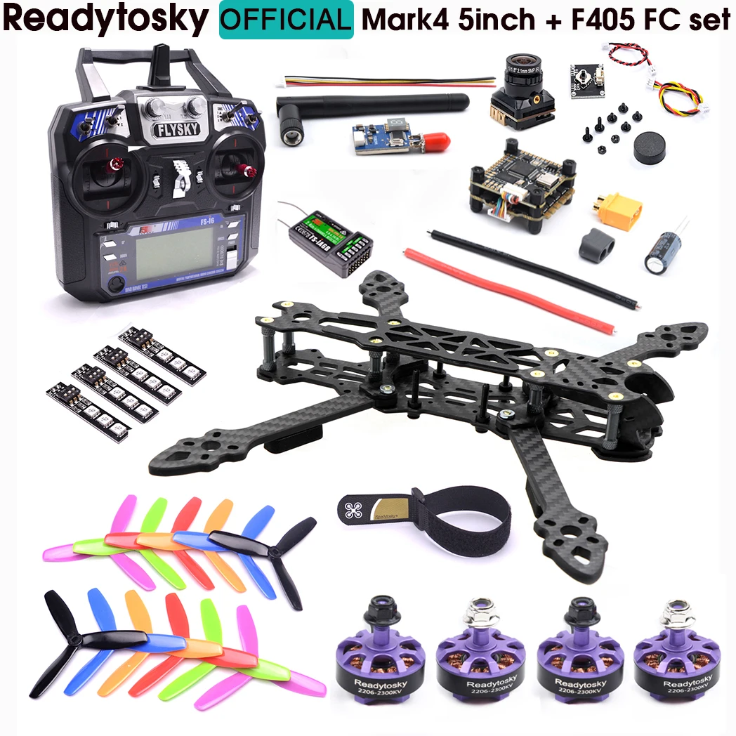 Flysky i6 Mark4 5inch 225mm Carbon Fiber Frame F405 F4 Flight Control 45A 4in1 ESC 2206 2300KV Motor TS5823 FPV Camera