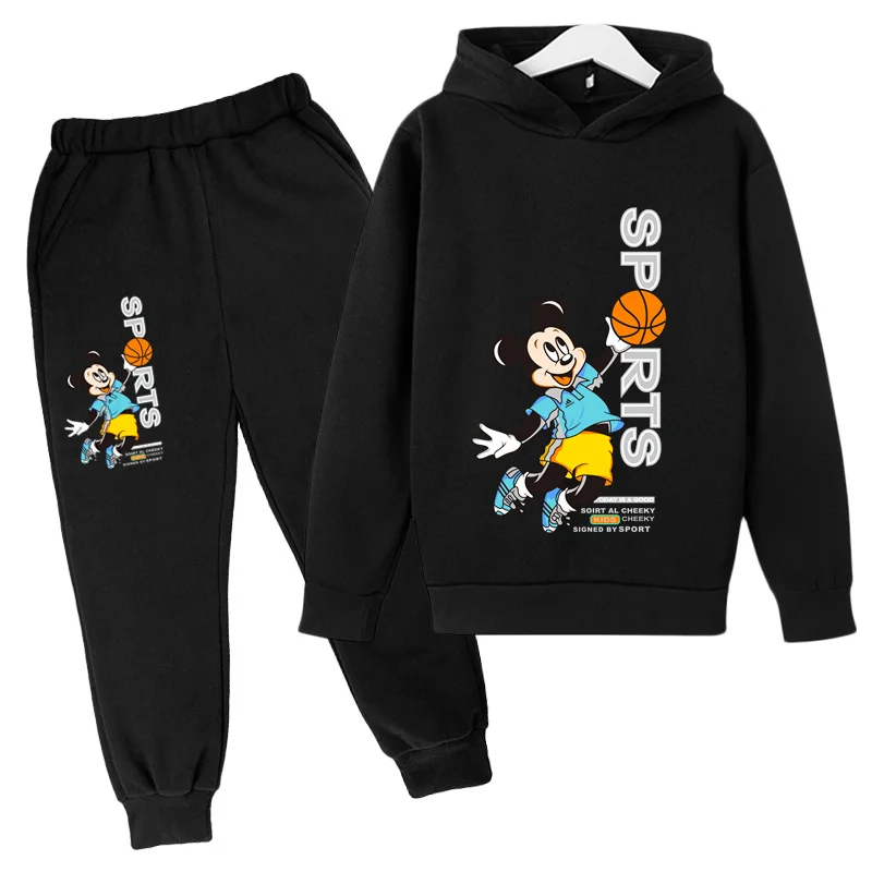

Mickey Mouse Kids Clothes Children Clothing Baby Boy Set Toddler Baby Girls Clothing Set Cotton Cartoon Hoodies+Pants for 1 2 3