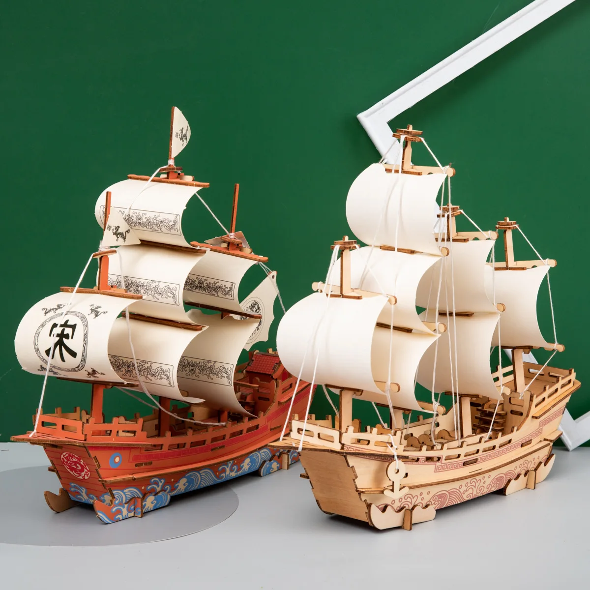 

Cross-border stall 3D three-dimensional jigsaw puzzle hand-built wooden boat model puzzle DIY creative toys gift