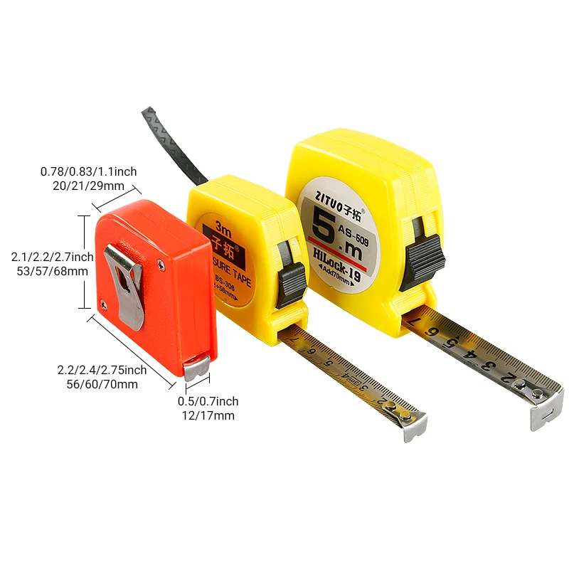 Рулетка Zito 3 м/5 м. Высокоточная износостойкая измерительная лента для