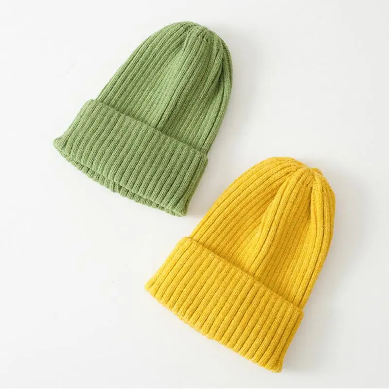 Autumn And Winter Korean Version Of The Candy-colored Wool Knitted Hat Children's Couple Cold-proof Hat Warm Outdoor Hat Riding