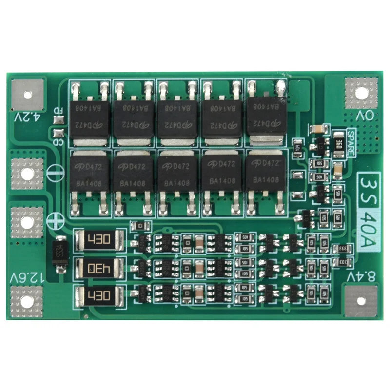 3S 40A для отвертки 12 в Li-Ion 18650 Bms Pcm Защитная плата батареи с балансирующим