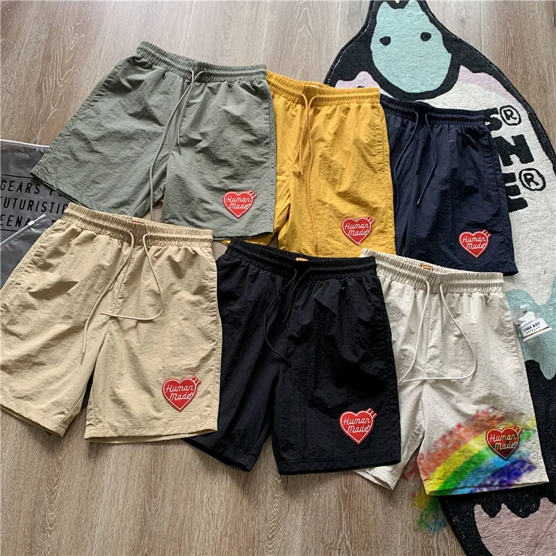 

Human Made Shorts Men Women 1:1 Best Quality Heart Embroidered Human Made Beach Loose Casual Shorts Breathable