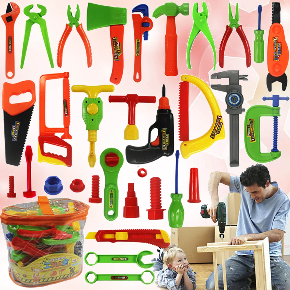 

32pcs Toddler Construction Toys Kids Play Tools Repair Toy Kit Construction Toys Toy Tool Set for Boys