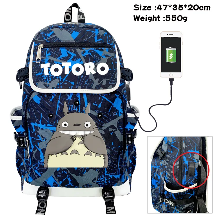 Totoro Children Anime Flower Backpacks New Girls Boys Large Capacity School Bags for Kids Leisure Women Men Backpack for Travel