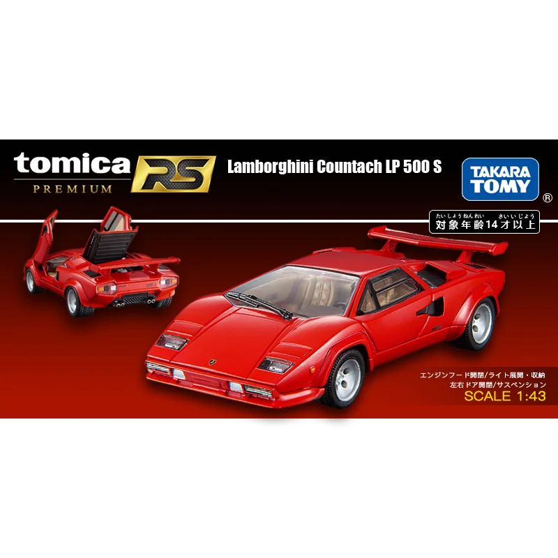 

Tomica Premium Original Lamborghiney Countach LP500S 114277 Red 1:61 Limited Edition Car Toys Diecast Metal Model