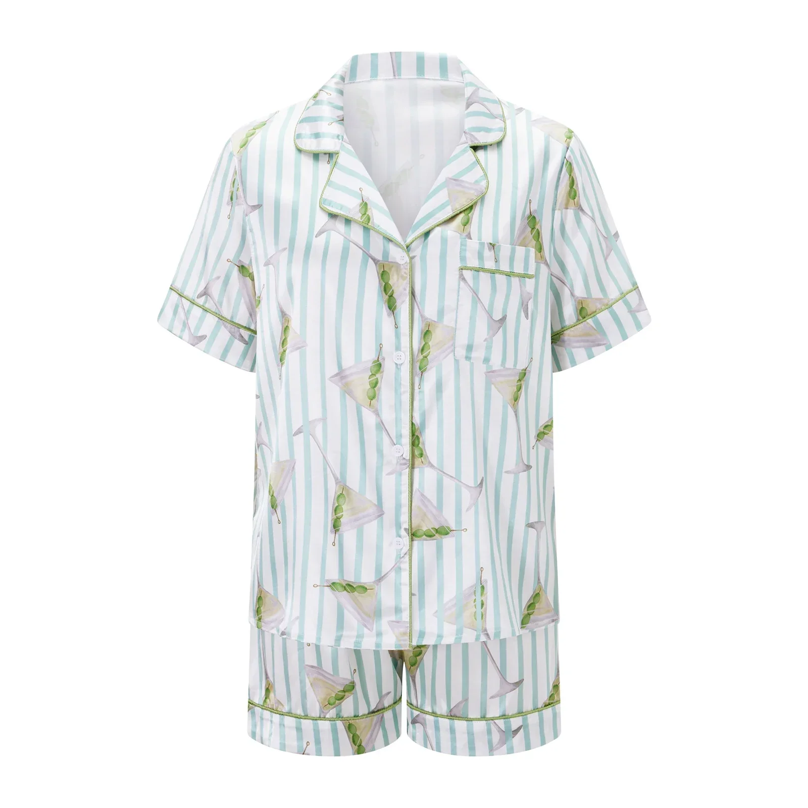 Combhasaki женский пижамный комплект из 2 предметов Y2K коктейльные/сапоги рубашка с