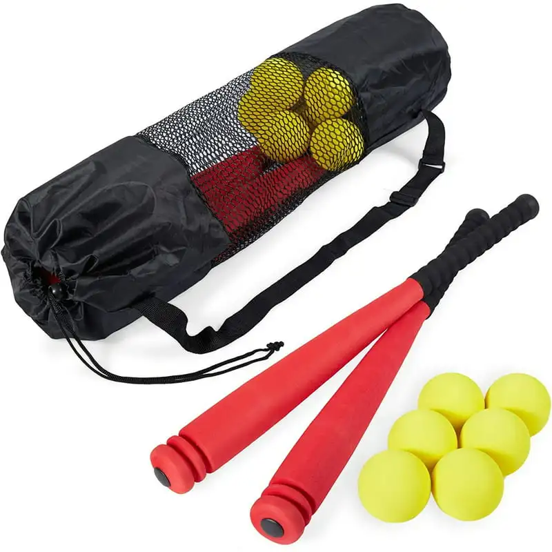 

Newest, Fun & Safe Foam Baseball Bat Set for Active Toddlers Kids, Outdoor Sport Practice Kit with Carrying Bag, Includes 2 Bats