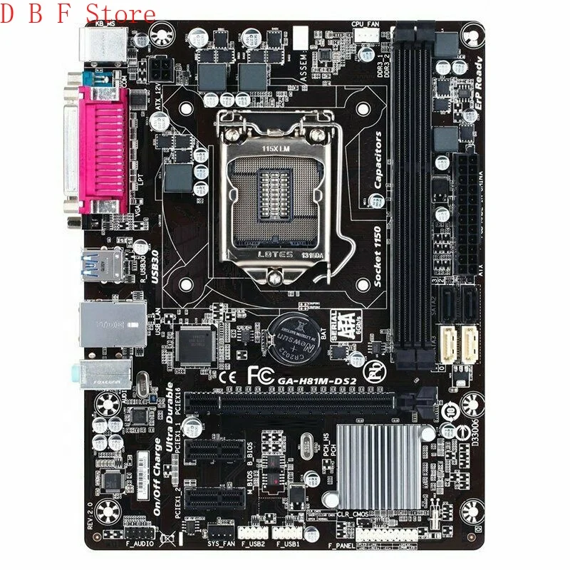 

Desktop Motherboard For GIGABYTE For GA-H81M-DS2 H81 Work Perfectly