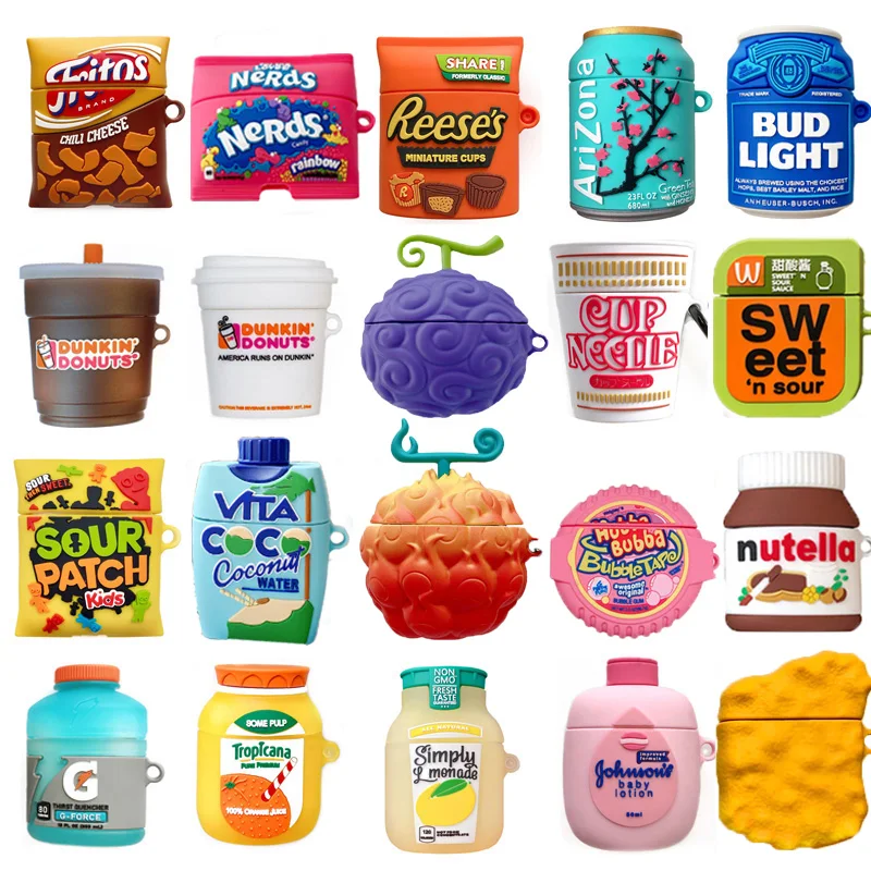 

Funny Cute Cartoon Devil Fruit Wireless Earphone Case For Airpods 1 2 3 Pro Headphone Charging Box Silicone Protective Cover