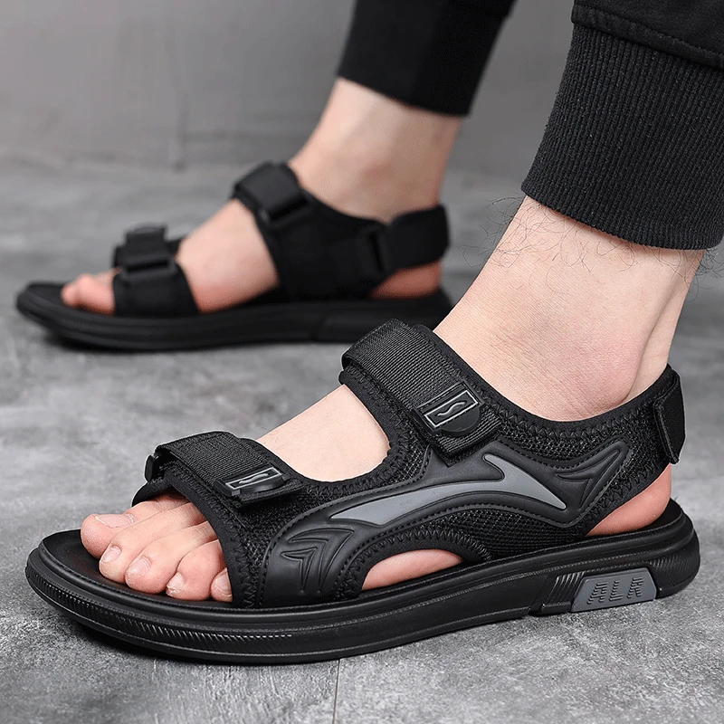 

2022 Summer New Men's Sandals Soft Bottom Comfortable Beach Shoes Men's Outdoor Casual Sandals for Young Students Wholesale