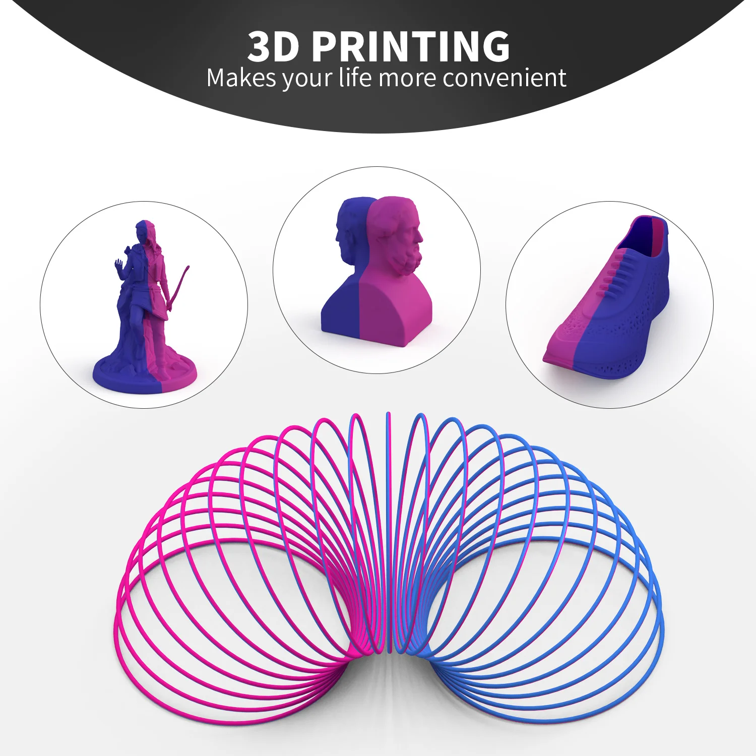Акция двухцветный матовый пла и шелк 1 75 мм для 3D-принтера FDM бесплатная доставка