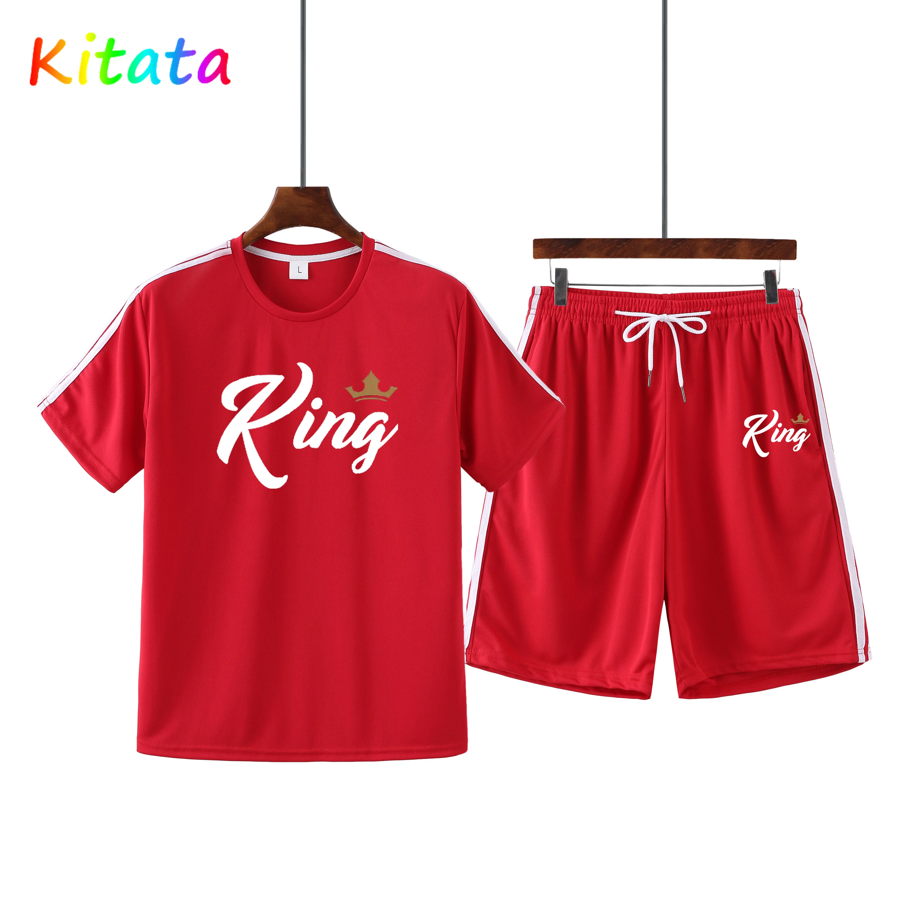 

2022 King's New Men's Casual T-Shirt Lightweight Breathable Short Sleeve Suit High Quality Fashion Short Sleeve Men's Sports Sui