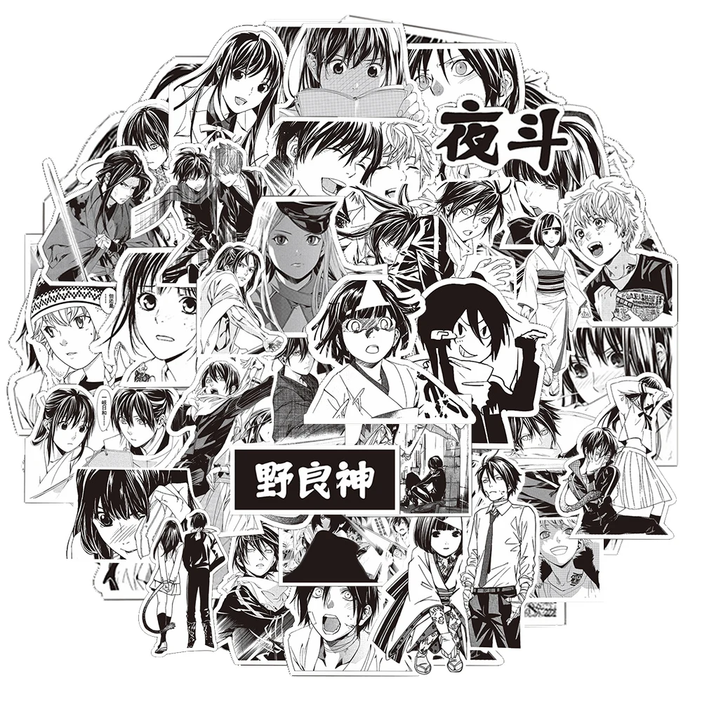 Набор Наклеек В Стиле Аниме Noragami — 10/30/75 Шт. Черно-белые Наклейки С Граффити Yato Для