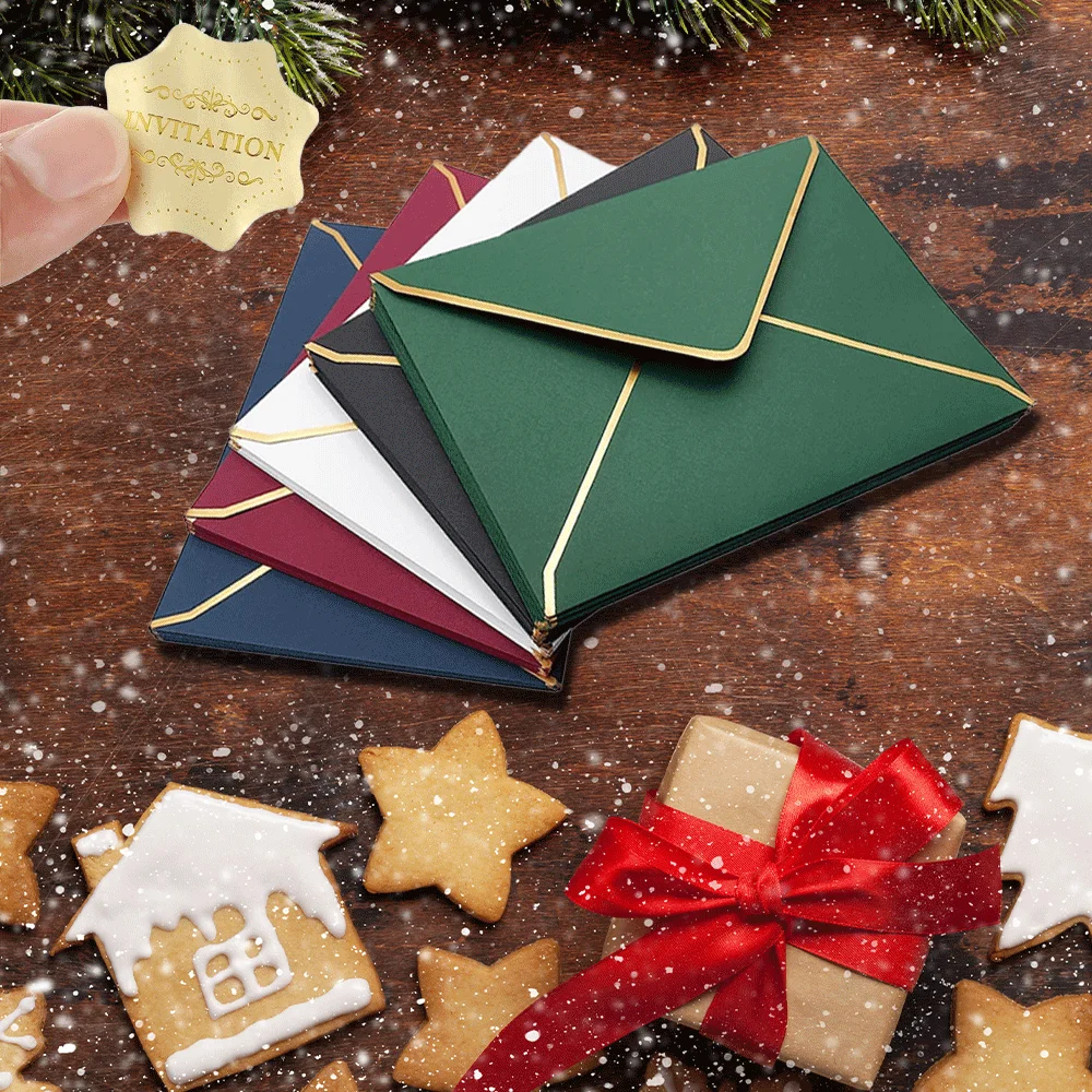 10/30/50 шт. конверты формата А7 5 4 &quot×7 7&quot с золотой каймой для свадебных