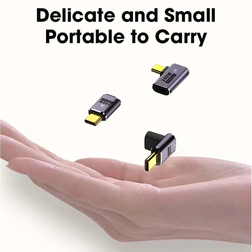 Удлинитель USB C изгиб 40 Гбит/с 240 Вт удлинитель кабеля типа папа-мама Thunderbolt QC и