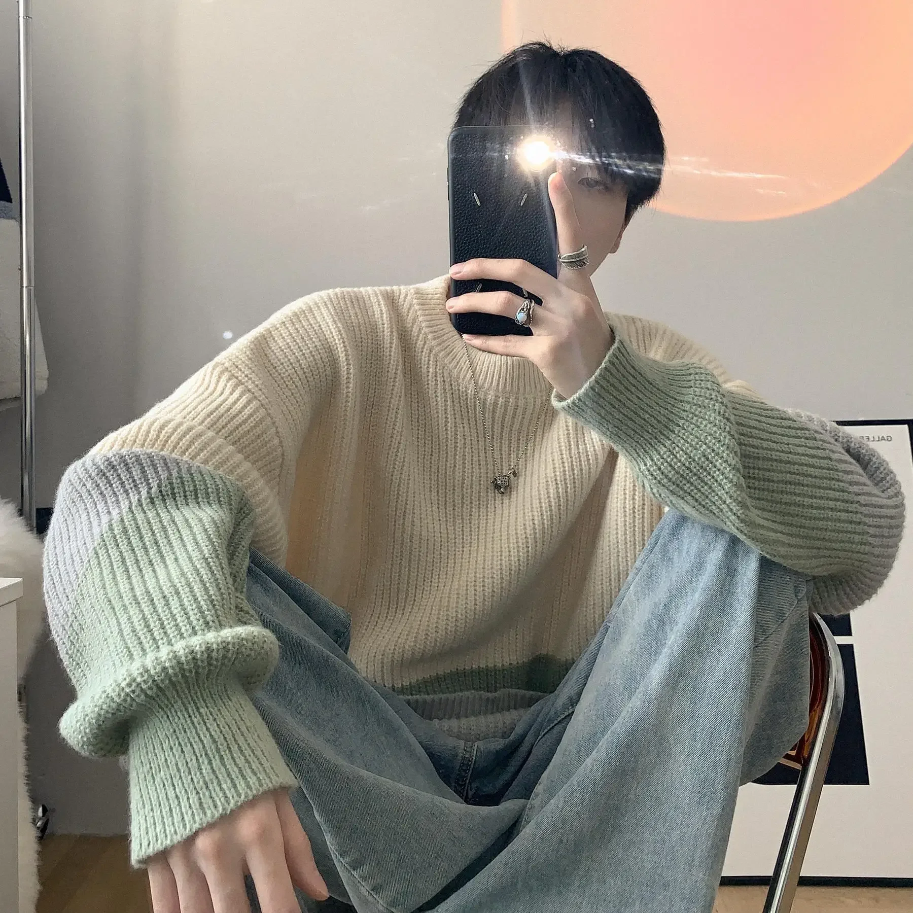 Осень/зима свитер для пар мужской и женский модный универсальный студенческий