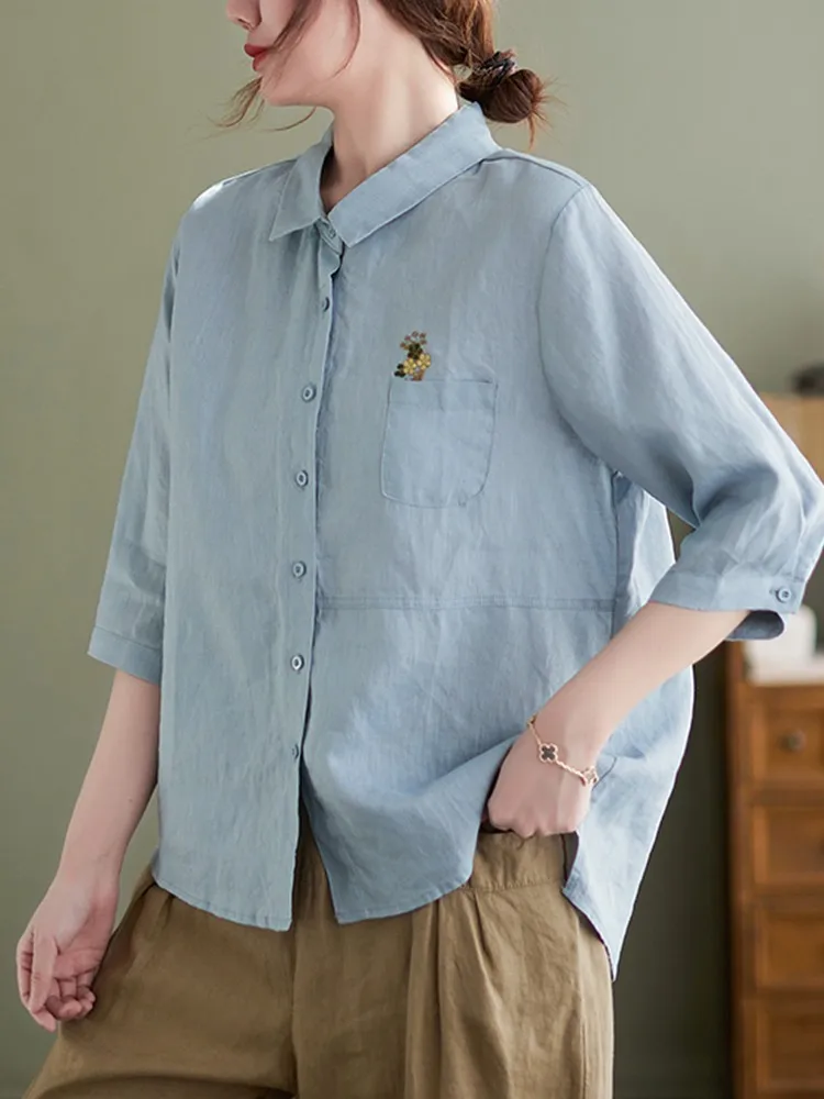 Женские Летние повседневные рубашки новинка 2022 винтажные стильные свободные