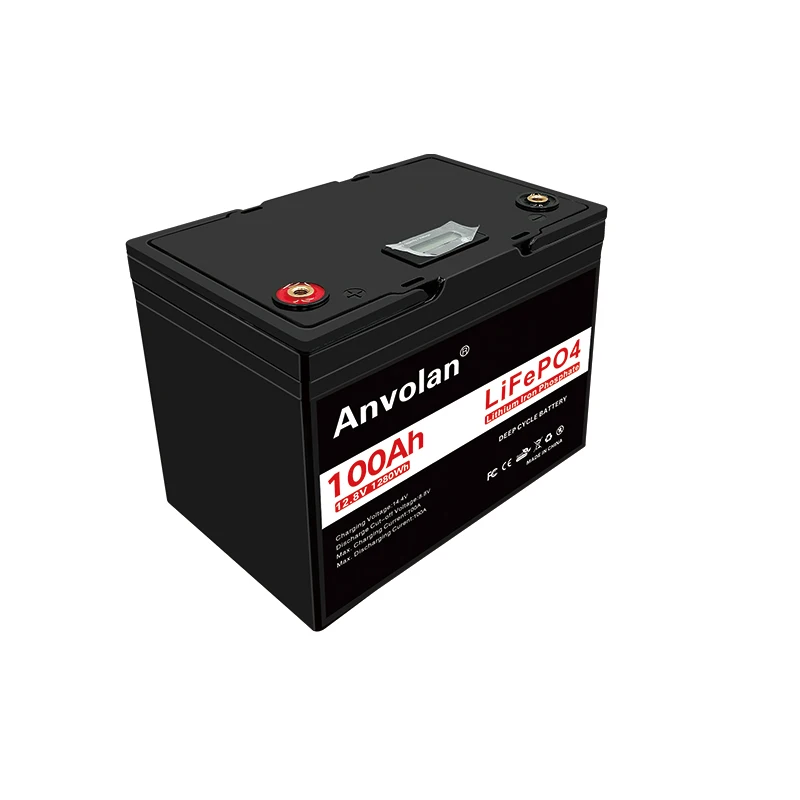 

Anvolan 12V 100ah 120ah 150ah 200ah 300ah 400ah solar rechargeable lifepo4 lithium ion phosphate battery pack