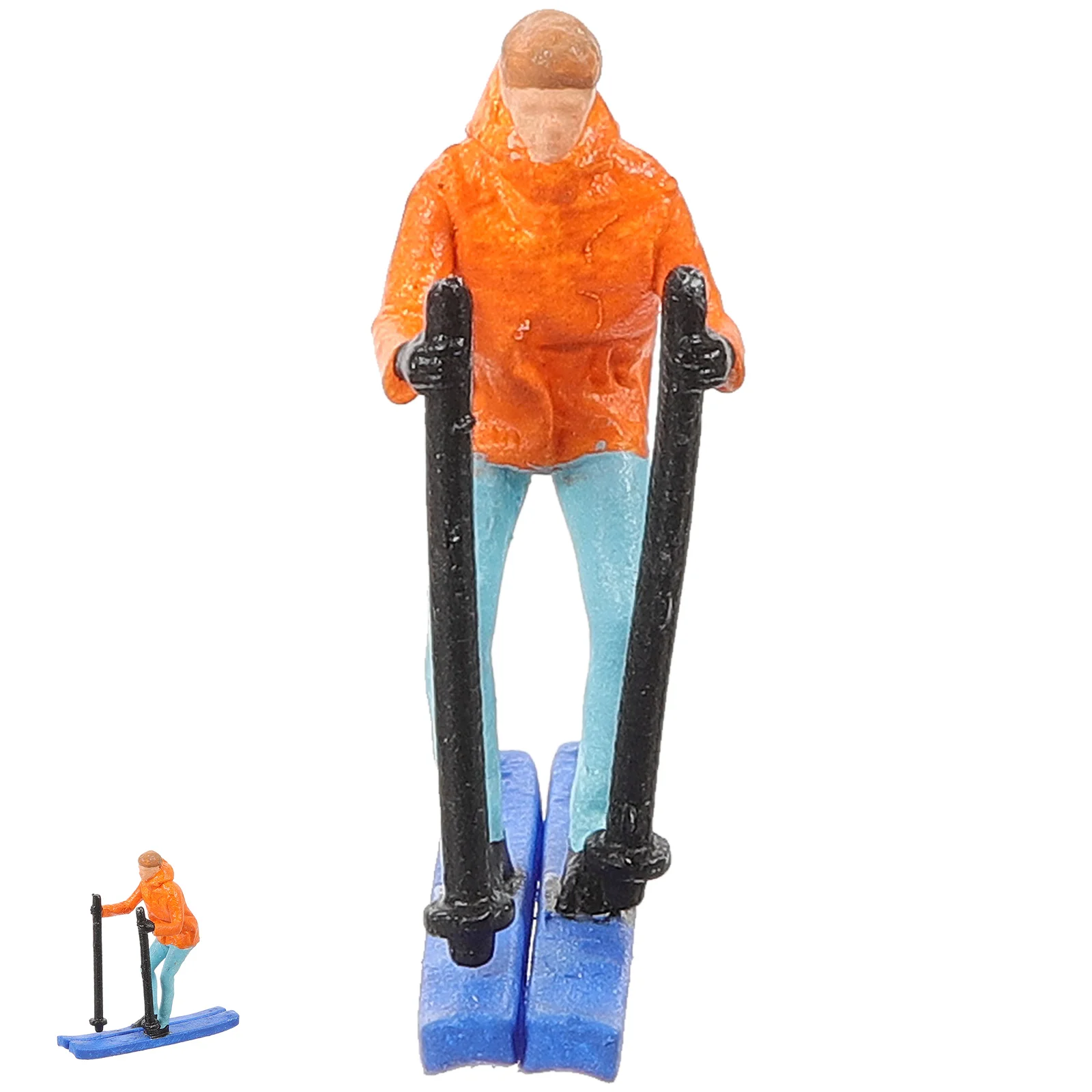 1:64 лыжная девушка-оранжевая миниатюрная модель лыжные аксессуары пейзаж люди