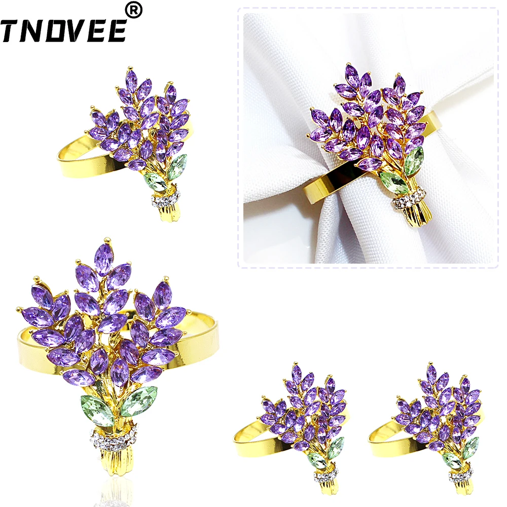 12 шт. кольца для салфеток в форме лаванды