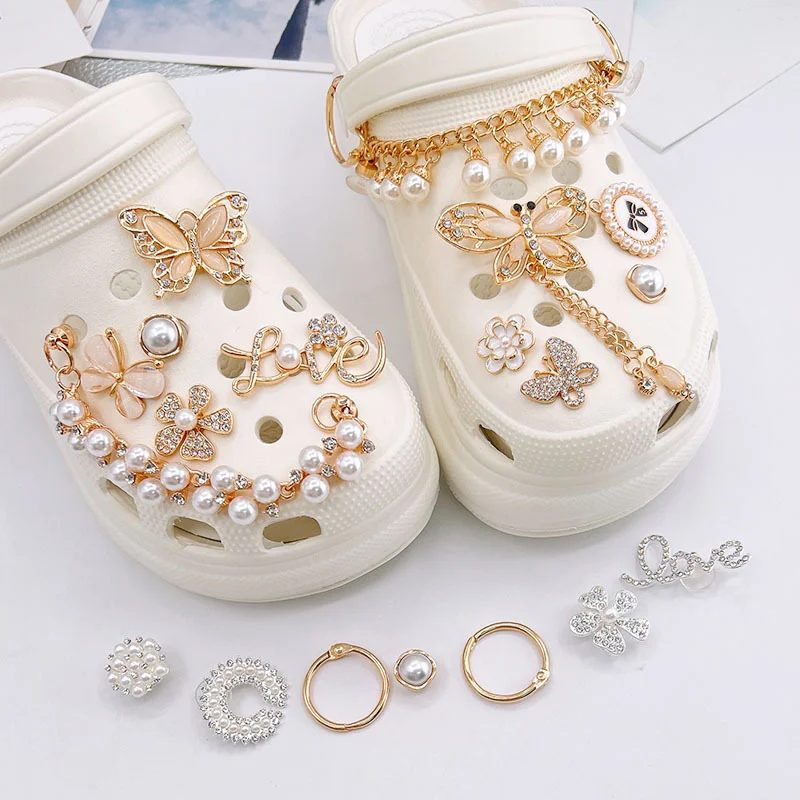 Luxury Elegant DIY Croc Charms Designer Bundle Bling Jewels Garden Shoe Buckle Fashion Diamond Croc Accessories Christmas Gift