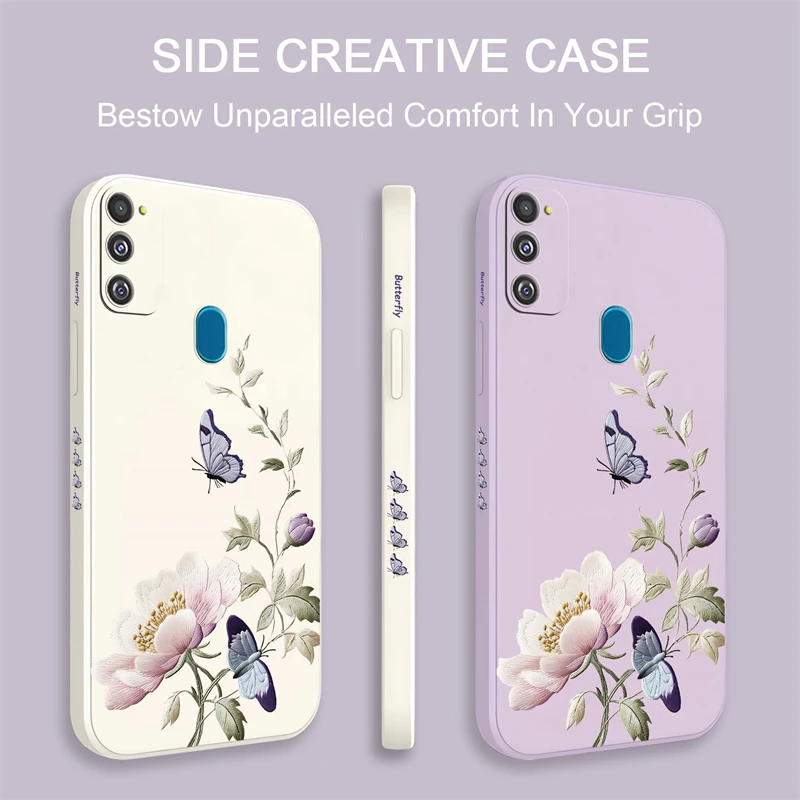 Винтажный чехол для телефона с розовыми цветами Samsung Galaxy M53 M33 M02S M10 M11 M12 M22 M42 M80S J7Prime