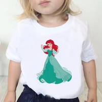 the little mermaid white t shirt disney kids clothes short sleeve casual outdoor style child tops tees popular summer t shirt