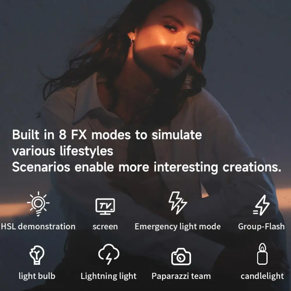 Светодиодный светильник для камеры 40 Вт, RGB-видеосвет 2800K-9000K, портативный перезаряжаемый заполняющий свет 4400 мАч для фотографии (art.: 3920da670b8fb) - 3920da670b8fb