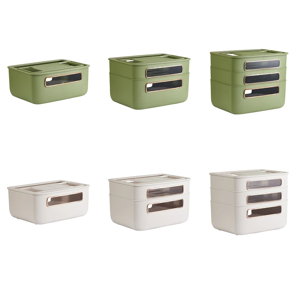 

Multi Layer Storage Box Rack - Effortlessly Take Control Of Clutter Data Cable Organizing Box Desktop Storage Box Avocado green