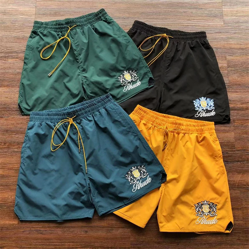 

Y2k Rhude Shorts Men Women Jogger Loose Embroidery Logo Breeches Inside Mesh