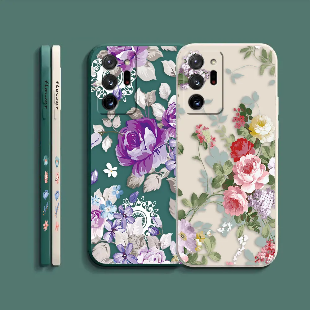 Case For Samsung Galaxy A90 A80 A70 A60 A50 A40 A30 A20 A10 Note 20 10 M33 Pro Plus Lite Ultra 4G 5G Case  Pretty Purple Flowers