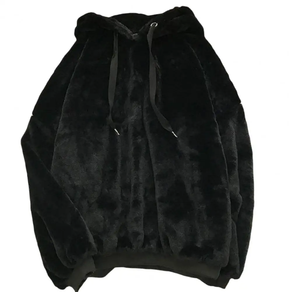 

Warm Breathable Cold-resistant Solid Color Unisex Double Sided Plush Pullover Hoodie Couple Sweatshirt for Vacation