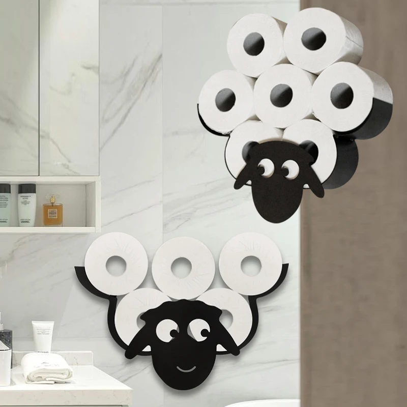 

Tissue Decorative Sheep Mounted Wall Accessories Toilet Paper Roll Bathroom Stand Storage Racks Holder Kitchen Holder Metal