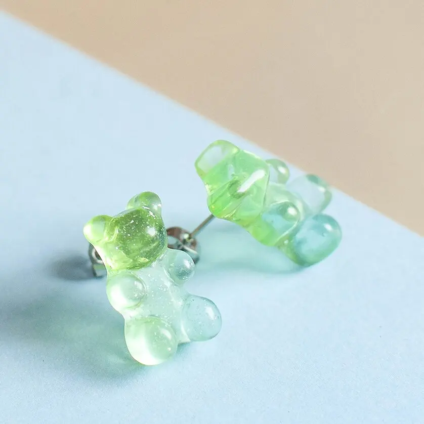 Серьги-гвоздики в виде мишки Gummy