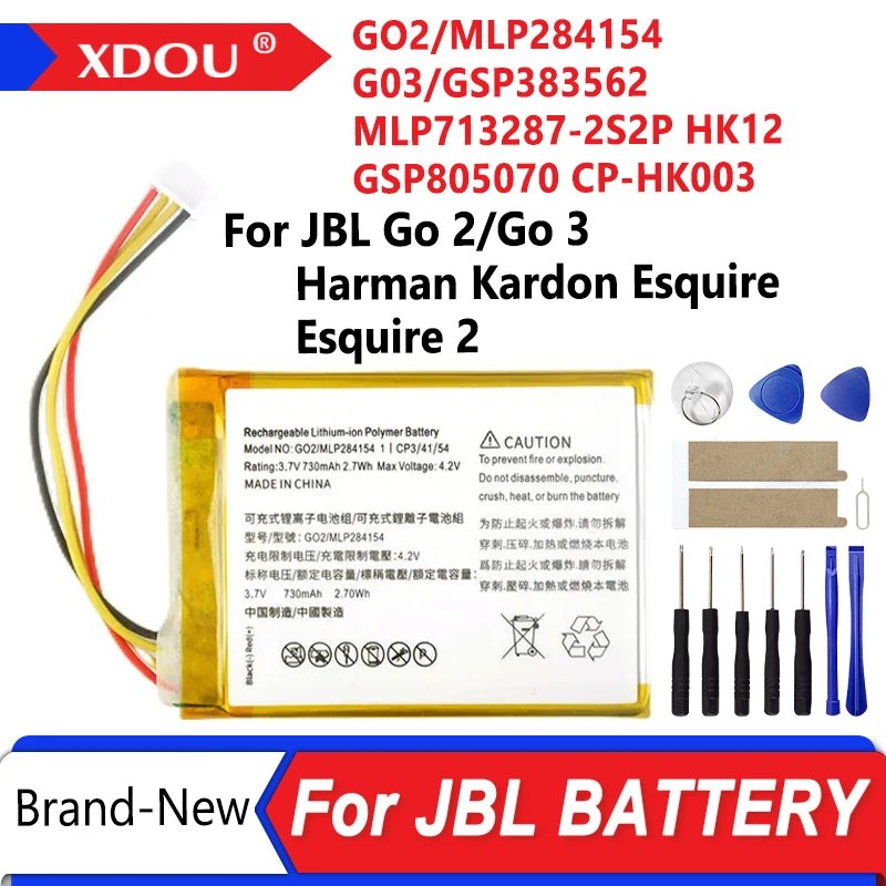 Фото Совершенно новый GO2/MLP284154 для JBL GO2/GO 2/GO 2H/ GO 3/ Harman Kardon Esquire 2/Esquire, сменный аккумулятор для динамика. №1