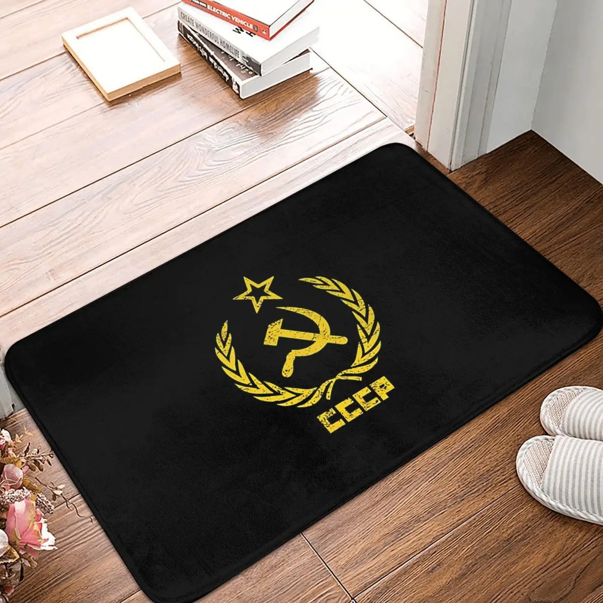 

Russian CCCP Anti-Slip Doormat Kitchen Mat Hammer And Sickle Communist Balcony Carpet Welcome Rug Bedroom Decorative