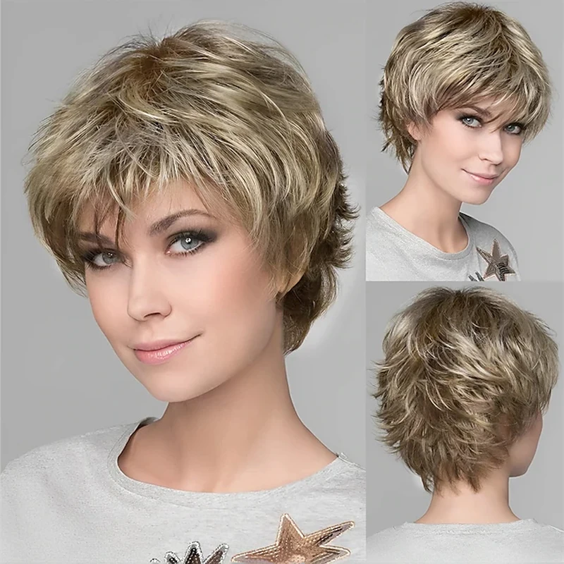 Синтетический парик HAIRJOY вьющийся пушистый короткий женский искусственный