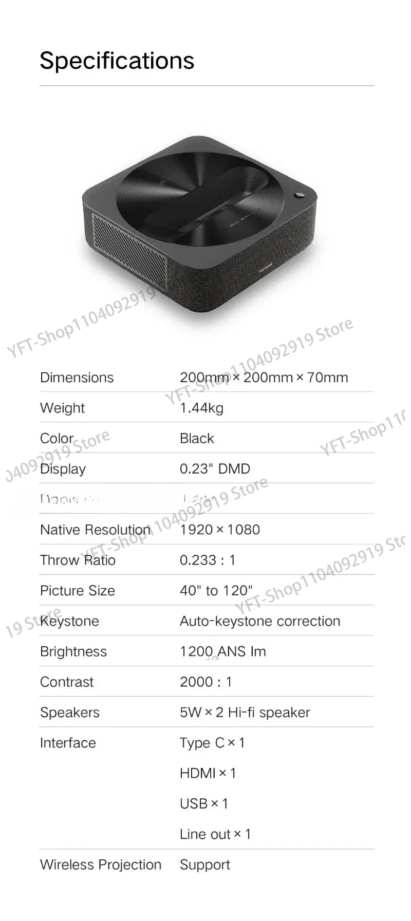 Proyector enfoque ultracorto para el hogar proy فا montada en la pared Ultra Jugend (nuevo y95 nuevo)