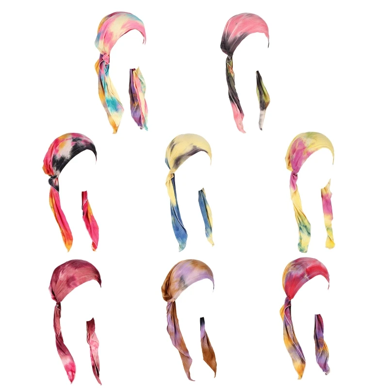 

MXMB Trendy Elastic Turban Headband Night Muslim Baotou Hair Loss Scarf Girls