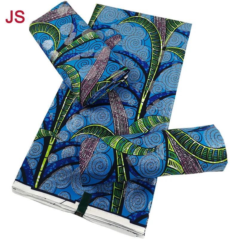 

100%Cotton Guaranteed Veritable African Real Wax Fabric High Quality soft Pagne Flash Gold Print Batik Nigeria Ankara Wax Fabric