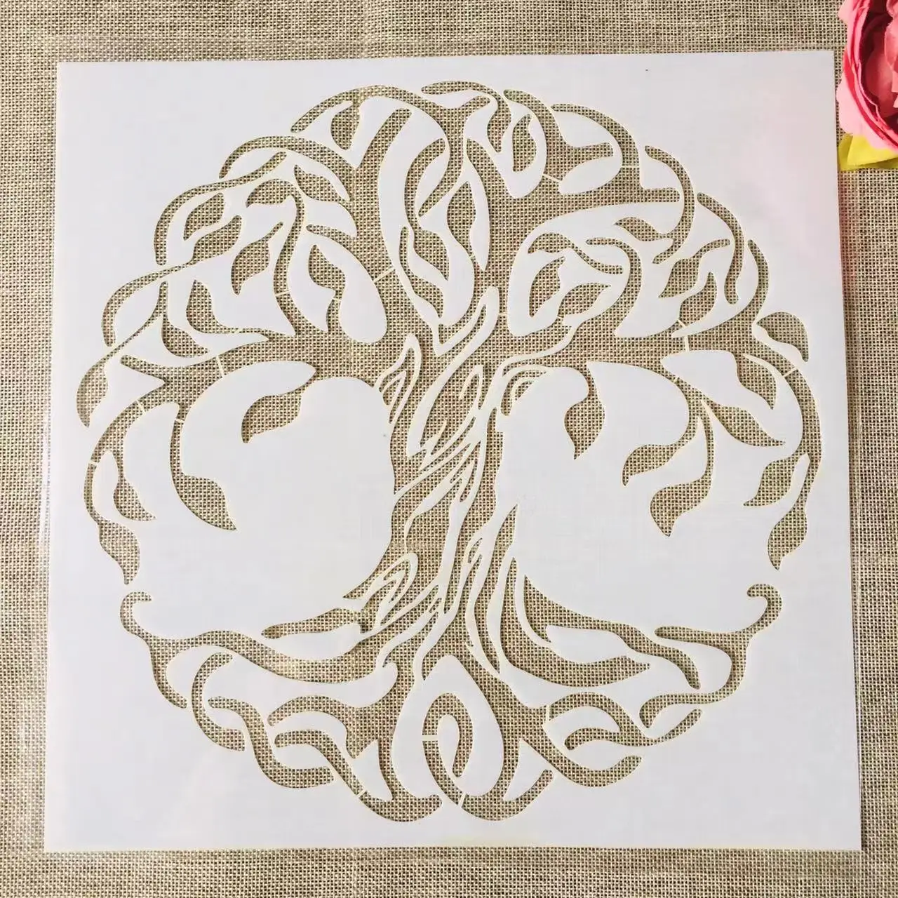 

30*30cm Big Round Wisdom Tree DIY Layering Stencils Wall Painting Scrapbook Coloring Embossing Album Decorative Template